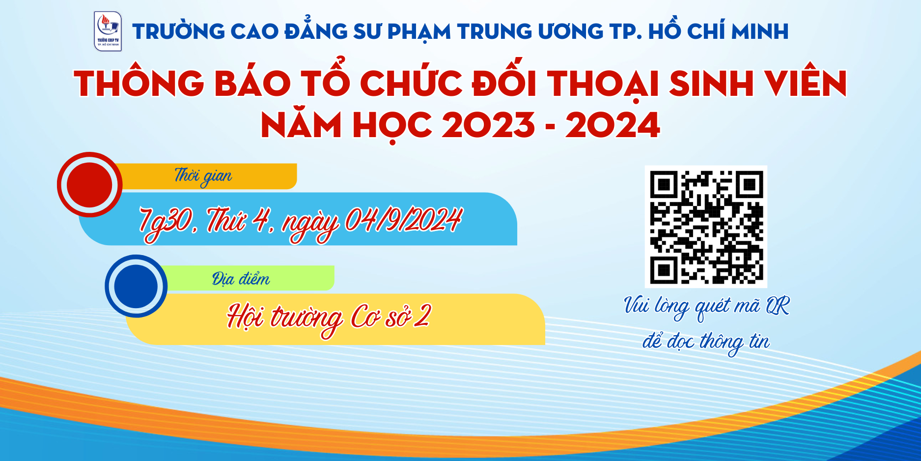 THÔNG BÁO VỀ VIỆC TỔ CHỨC ĐỐI THOẠI SINH VIÊN NĂM HỌC 2023 - 2024